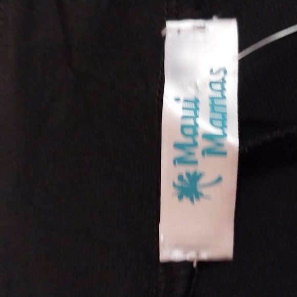 MAUI MAMAS BRAND BLACK SLOUCH PANT ANKLE LENGTH WIDE LEG size large - Picture 6 of 9